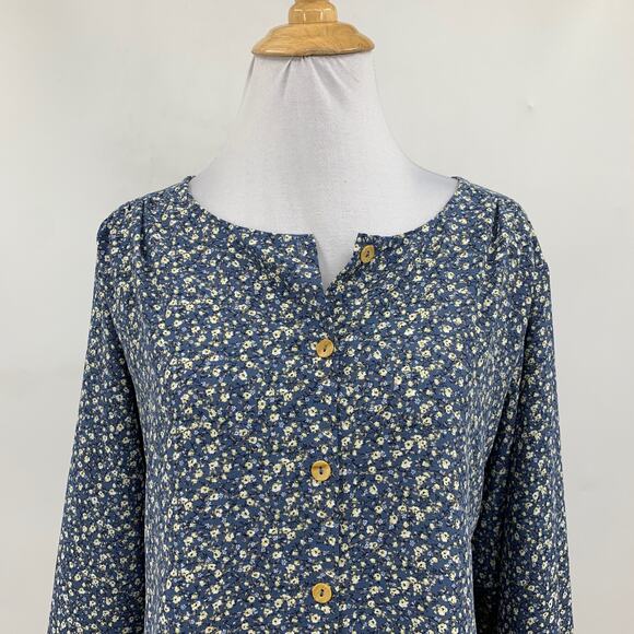 Pleione Blouse Womens XL Extra Large Multi Button Front Floral Print Long Sleeve - Picture 3 of 11